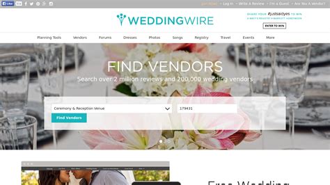 weddingwire wedding website search.